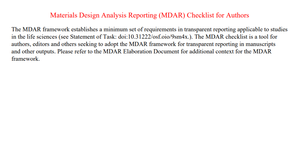 SciScore MDAR Report - Sample