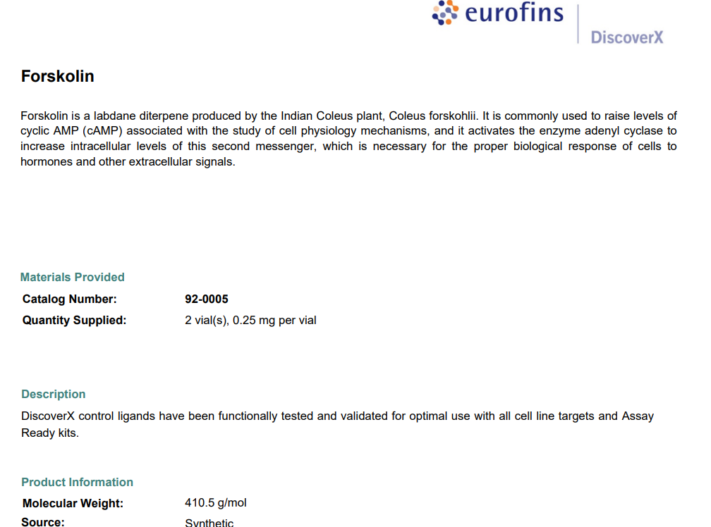 [DataSheet] Forskolin